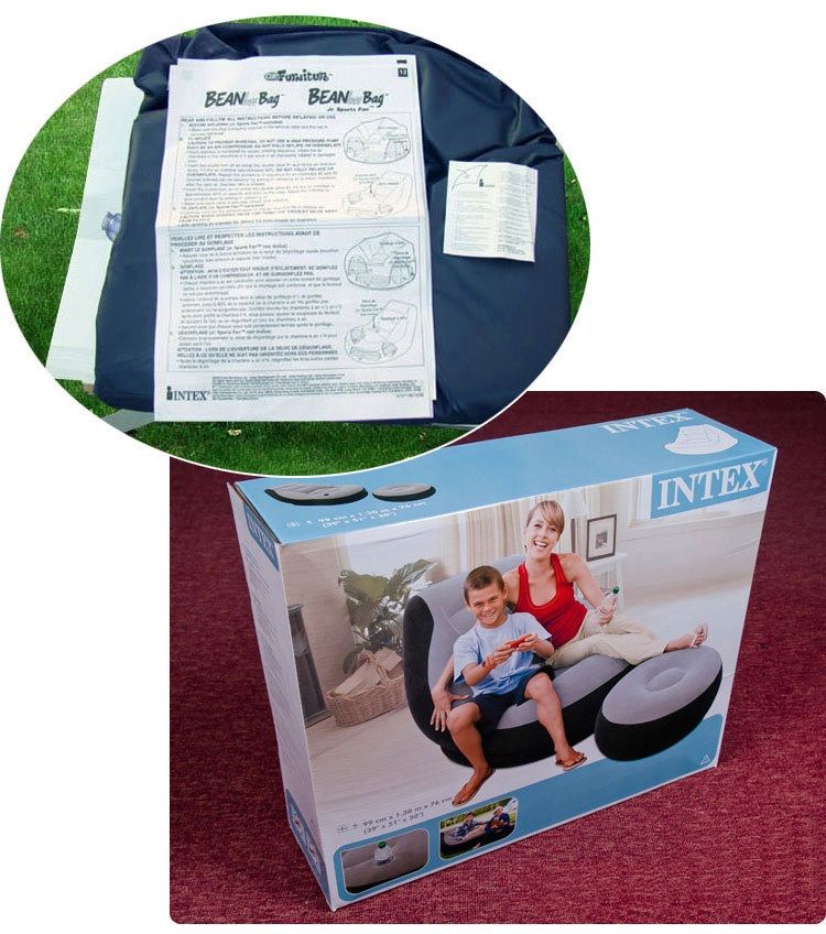 INTEX Ultra Lounge Inflatable Relaxing Single Air chair Seat Sofa 68654