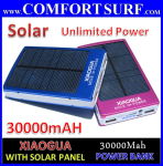 XIAOGUA 30000mAH with SOLAR Panel Portable Mobile Power Bank