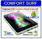 7 inch Renesas NEC Cortex Dual Core A9 1Ghz Android 2.3 Capactive Tablet