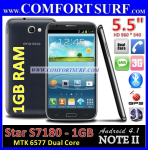 5.5" Star S7180 1GB MTK6577 Galaxy Note II Dual SIM GPS 4.1.1 Smart Phone