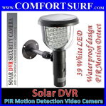 Solar DVR Security Camera - PIR Motion Detection Video Recording 39 LED
