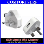 Apple iphone 5/4/3 5V 1A 3Pin OEM USB Charger British regulations