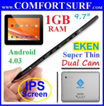 EKEN A90 9.7" 1GB RAM IPS Screen X2 Camera Android 4.03 Tablet PC