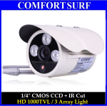 SecurEyes 1/4' CMOS HD CCD 1000TVL CCTV Dome Color Camera 3pcs Array IR