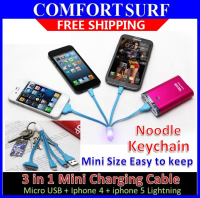 New 3 in 1 Keychain Multifunctional Noodle Style / Charging Cable With LED Light