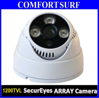 Latest High Resolution CCTV Dome 1/3" IR Infrared Color CCD Camera 1200TVL 24pcs LED