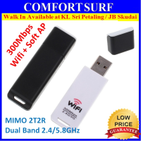 300Mbps Dual Band 2.4GHz / 5GHz MIMO Tech 2T2R Wireless N USB Wifi Adapter Ralink RT5572N