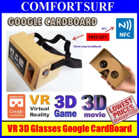 Google Cardboard Virtual Reality VR DIY 3D Glasses Cinema (FREE Headband + NFC Support)