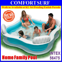 INTEX 56475 Swim Center Family Swimming Pool With Backrest + Four Inflatabe Seats Family Home Pool