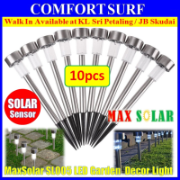 10 Units Outdoor Stainless Steel Solar Powered LED Light Lawn Garden Landscape Path LED Light