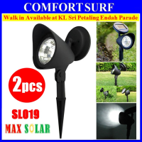 Set of 2pcs, MaxSolar SL019 Solar 4-LED Garden Lamp Spot Light Lawn Landscape Party Path Outdoor Spotlight