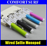 New Extra Long 85CM Wired Selfie Stick Monopod Foldable With Phone Holder attached