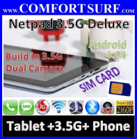 Netpad 3.5G Deluxe HD Phone Call SMS 1.5Ghz Android 4.0.4 Tablet PC