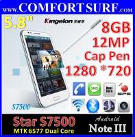 5.8' Star S7500 8GB ROM MTK6577 Dual Core Android 4.1 GPS SmartPhone