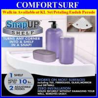 Easy Bathroom Corner SnapUp Shelf Turns Any Corner Into A Shelf With Adjustable Hooks