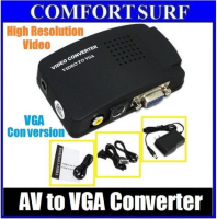 Video Svideo TV AV RCA to PC VGA Signal Adapter Converter video Switch Box