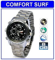 8GB HD Waterproof Spy Watch Camera Video camcorder (silver)