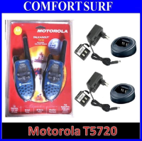Motorola Talkabout T5720 Two Ways Walkie Talkie + Re-Chargeable Battery + Charger (2 sets)