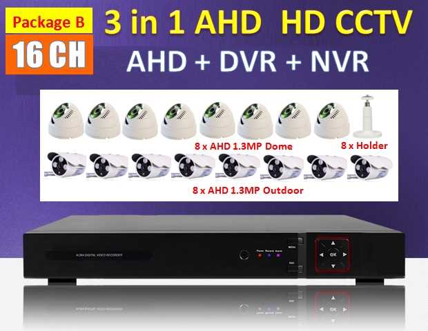 3 in 1 Latest 16 Channel AHD + DVR + NVR CCTV P2P HDMI Network HD Recorder Real Time Monitoring Via Smatphone / PC