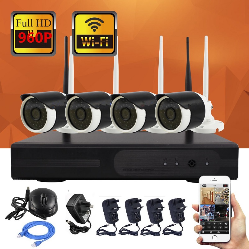 Standalone 960P 1.3MP HD Wireless CCTV SYSTEM NVR Recorder IP CCTV Camera With Build in Wifi Module Router