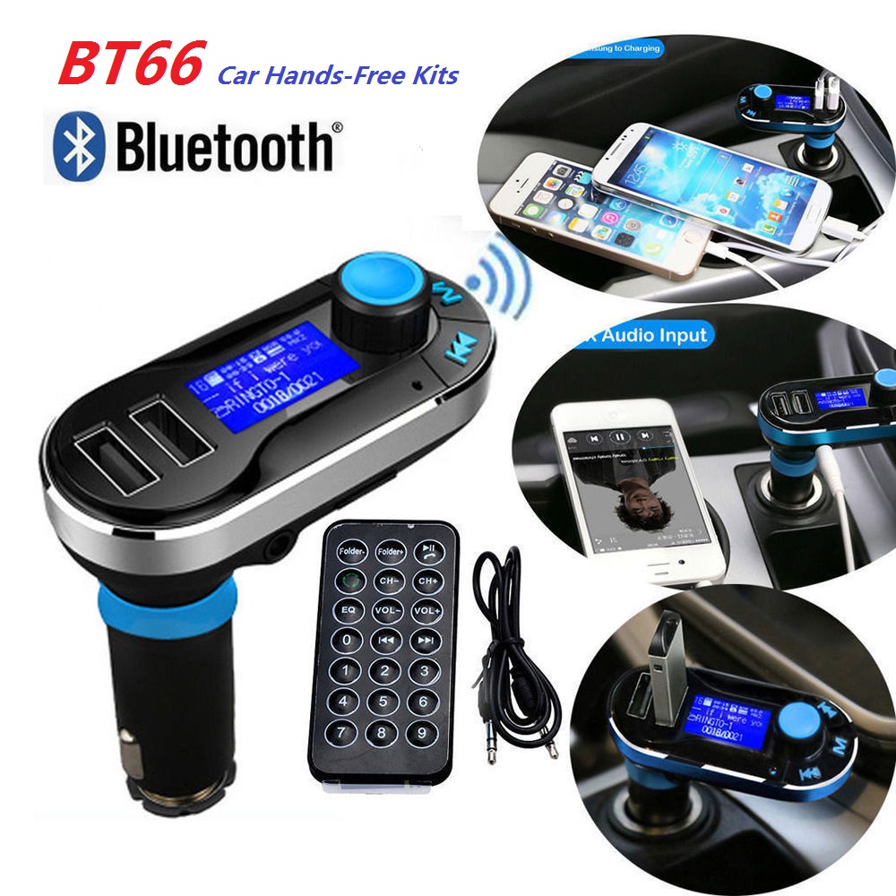 Wireless Bluetooth Car Kit MP3 Player FM Transmitter Modulator USB SD MMC LCD with Remote Control