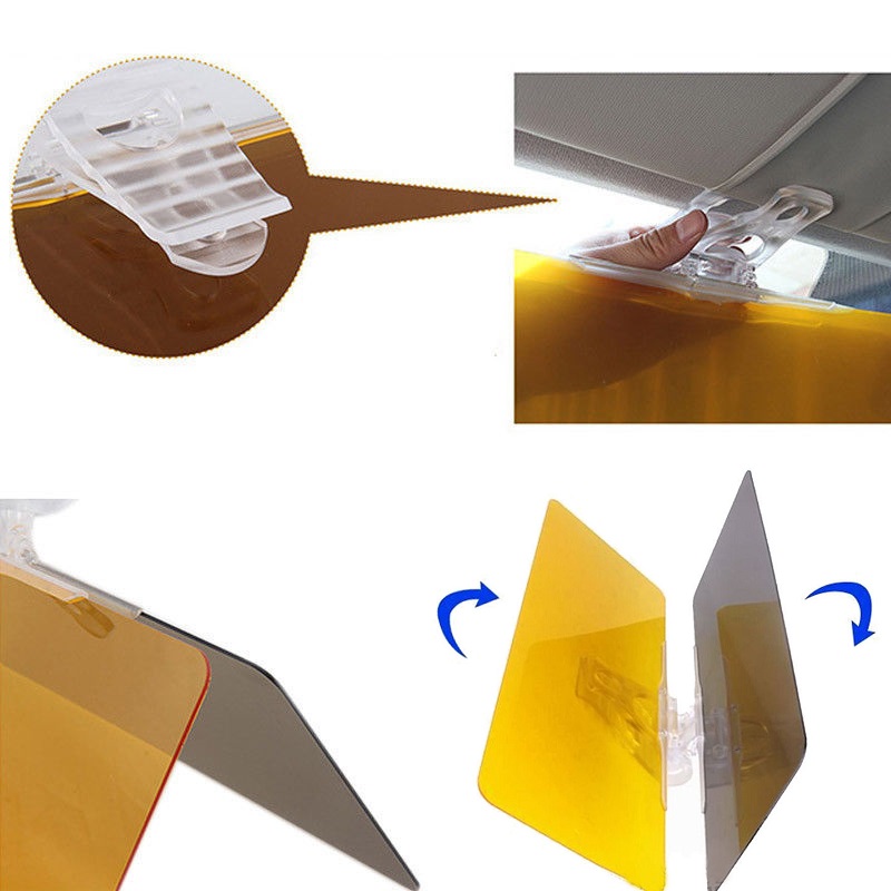 HD Clear EASY Vision Day & Night Sun Visor Anti-Glare UV Blocker Fold Flip Clip ON only