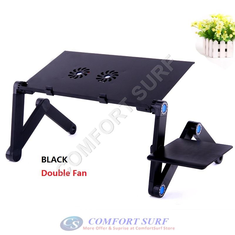 2016 Latest World's First Amazing Multifunction 360° Rotaion Foldable Laptop Table With Strong Big Fan Design Adopted One Seccond Lock Button Technology