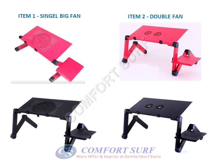 2016 Latest World's First Amazing Multifunction 360° Rotaion Foldable Laptop Table With Strong Big Fan Design Adopted One Seccond Lock Button Technology