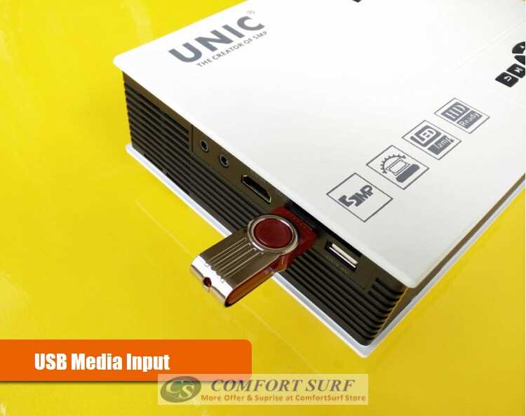 High Resolution LED projector 36-130' with Full HDMI, USB, AV, Audio, SD Card Port.. The New Simplified Micro Projector