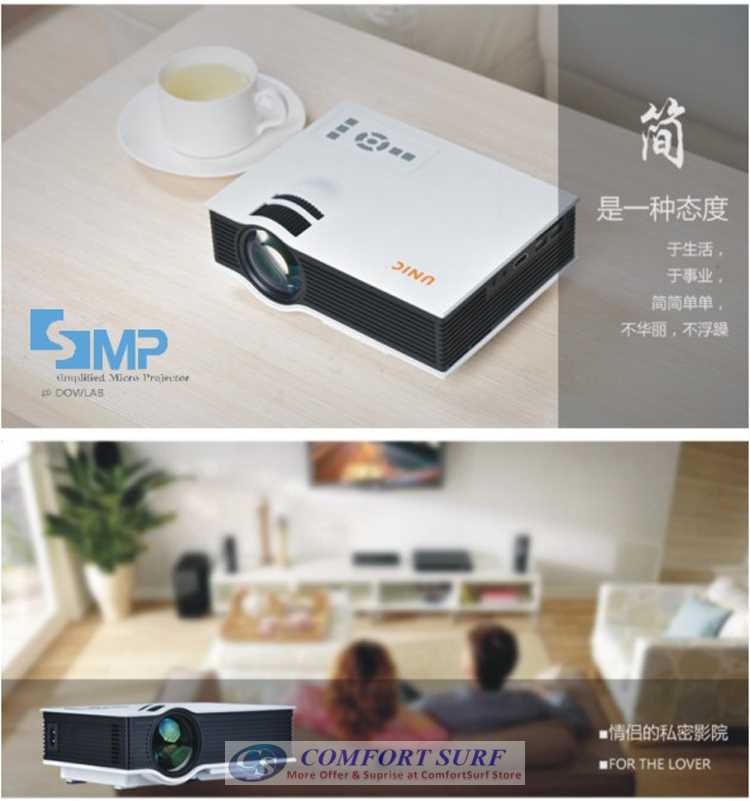 High Resolution LED projector 36-130' with Full HDMI, USB, AV, Audio, SD Card Port.. The New Simplified Micro Projector