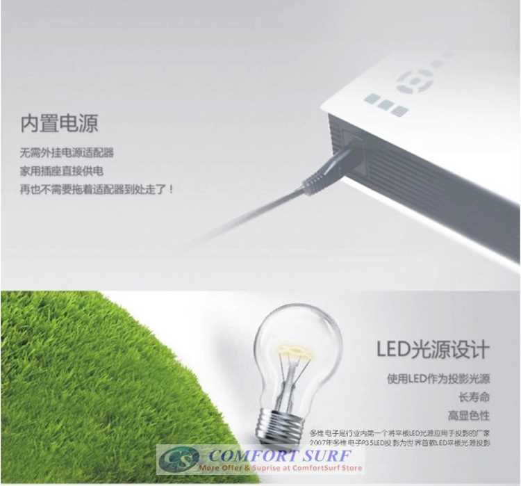 High Resolution LED projector 36-130' with Full HDMI, USB, AV, Audio, SD Card Port.. The New Simplified Micro Projector