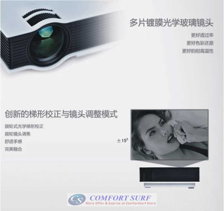 High Resolution LED projector 36-130' with Full HDMI, USB, AV, Audio, SD Card Port.. The New Simplified Micro Projector