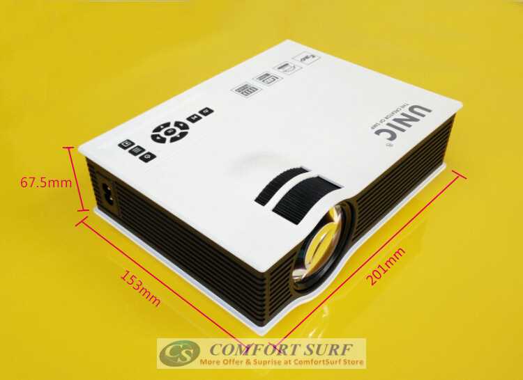 High Resolution LED projector 36-130' with Full HDMI, USB, AV, Audio, SD Card Port.. The New Simplified Micro Projector