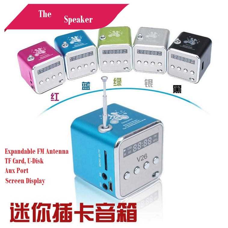 Mini Speaker TD-V26 With Music MP3 Player / FM Radio & Display