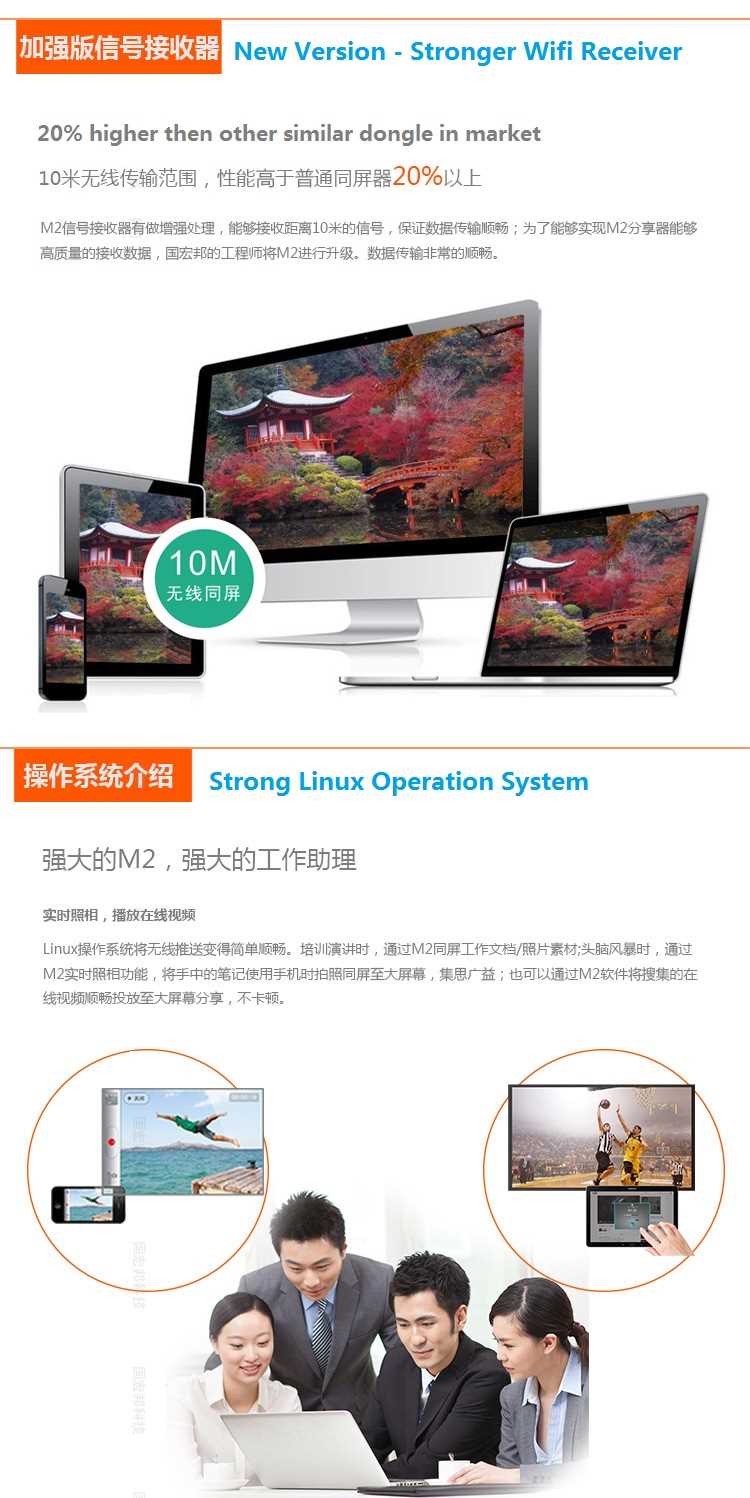 Original Miracast Airplay DLNAWifi Display Mediashare Ezcast Dongle for Android / Apple IOS System