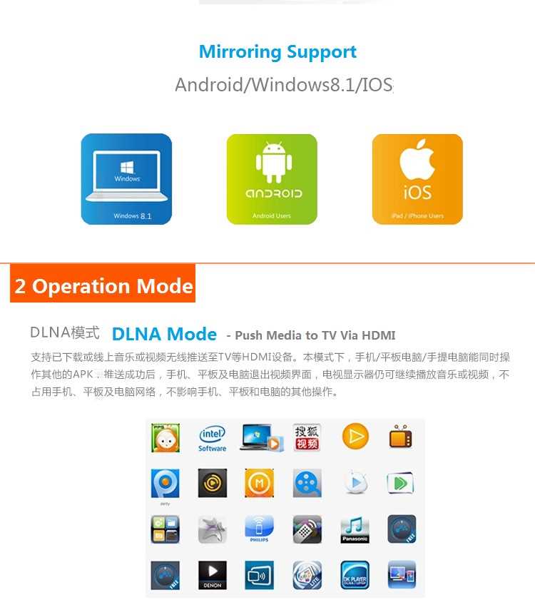 Original Miracast Airplay DLNAWifi Display Mediashare Ezcast Dongle for Android / Apple IOS System