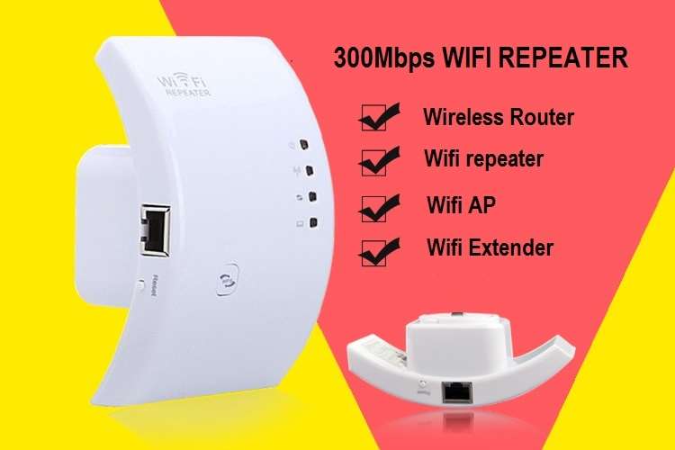 Wireless-N WiFi Repeater Router Wireless Extender Booster 802.11N 300Mbps 3Pin Wall Plug
