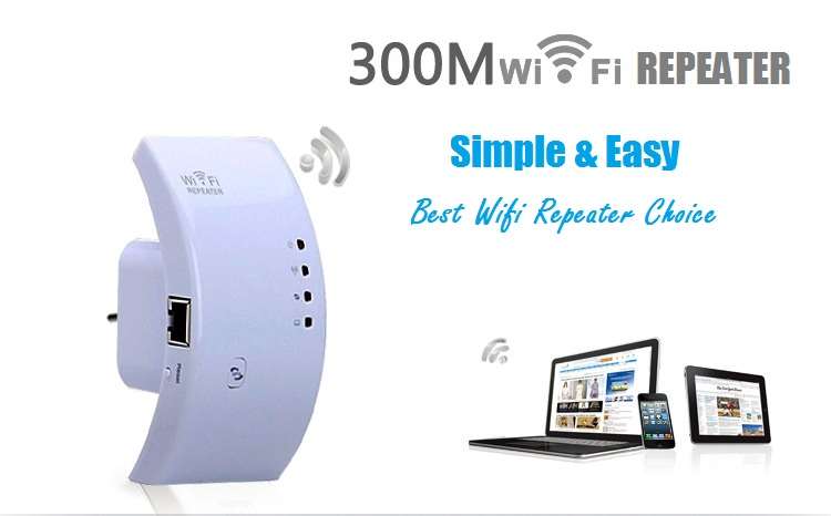 Wireless-N WiFi Repeater Router Wireless Extender Booster 802.11N 300Mbps 3Pin Wall Plug
