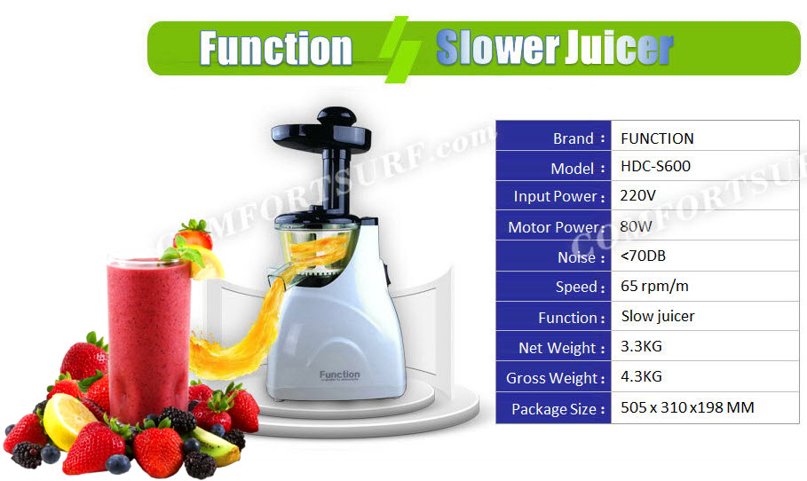 Function HDC-S500 Professional Anti-Oxidation Low Speed Extractor Fruit Slow Juicer