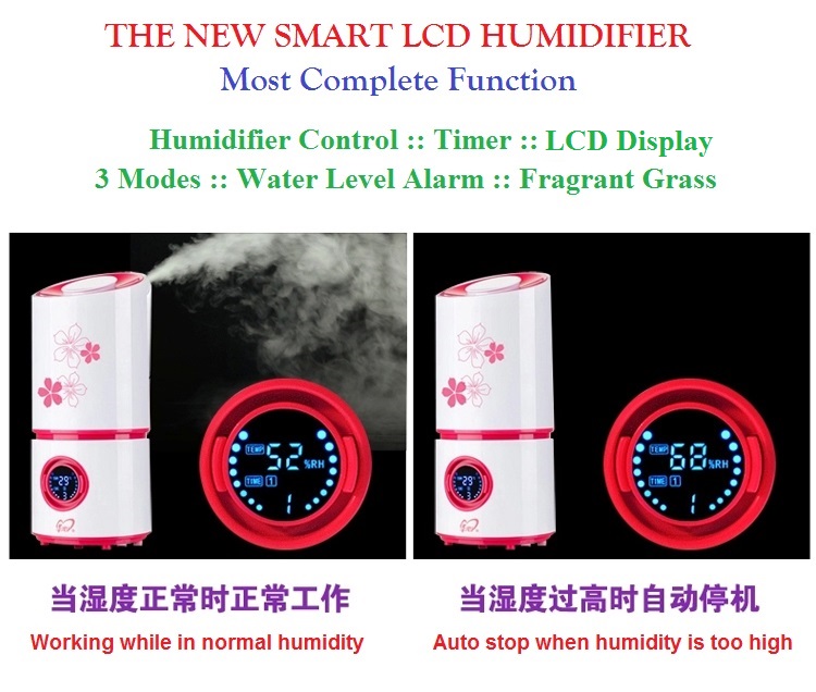 NEW Ultrasonic Smart LCD Humidifer HX-528 Air Purifier Humidifier Aroma Diffuser