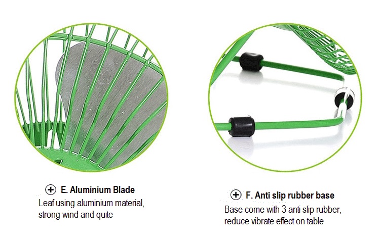 6"Portable Lightweight Super Mute Mini USB Rotatable Fan