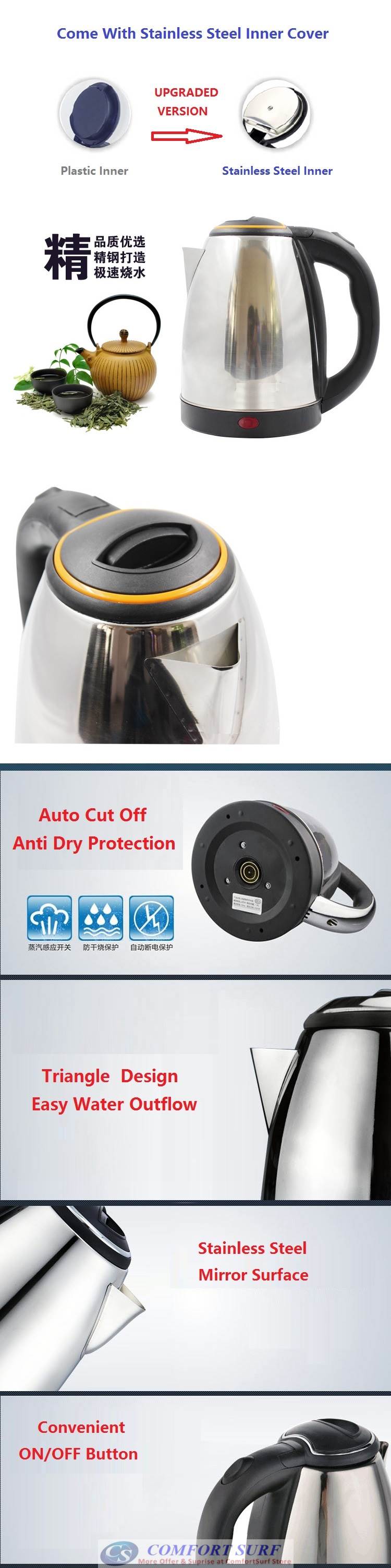 PESKOE / Hemisphere Stainless Steel Kettle 2.0L Electric Kettle