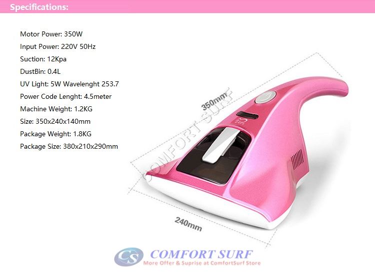 Portable UV 818 UV Light Anti Dust Mite Vacuum Cleaner Bedding Mattress Bed Cleaner With HEPA Filter and IR Sensor