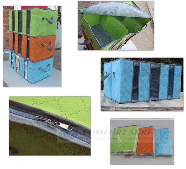 65L Color Bamboo Charcoal Non Woven Clothing Storage