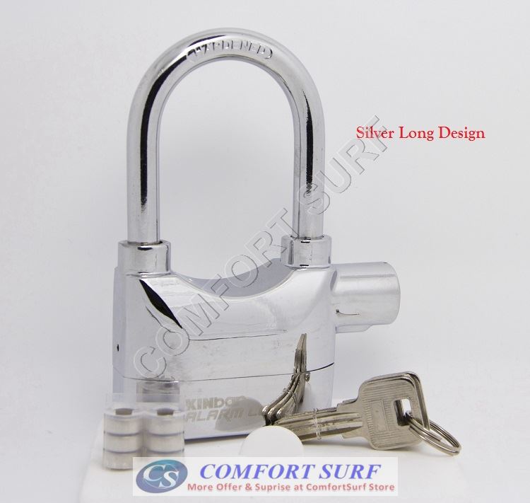 ORIGINAL Kinbar SIREN ALARM PADLOCK for DOOR/Motor/Bike/Car PAD LOCK 110db Anti-Theft Security Alarm