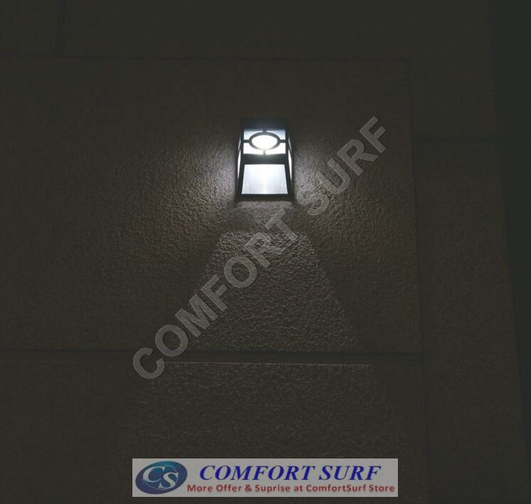 Auto ON Solar Powered Light 2 LED Outdoor Wall Street Oriental Lamp Bulb Light