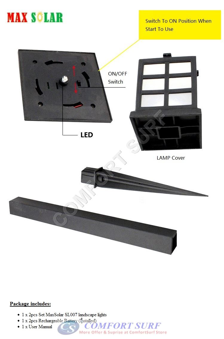 2 Pcs Solar Powered LED Yard Lawn Light Party Path Outdoor Spotlight Garden Lamp