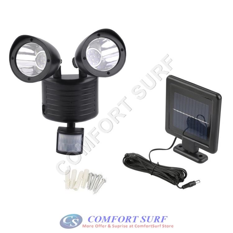 MAX Solar Power Super Bright 60 LEDs Security Motion Sensor Light 3 Modes Adjustable (SENS/TIME/LUX)