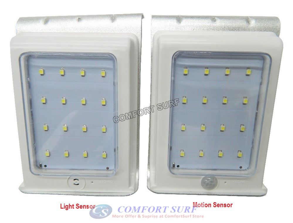 Solar Infrared Motion Sensor 16 LED Security Light Wall Mount Lamp (Dim/Dark/Light)