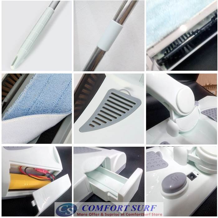 Rechargeable 2-in-1 Cordless Electric Sweeper and Mop Function Auto Sweep Cleaner